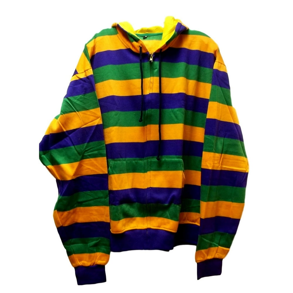 mardi gras zip up hoodie