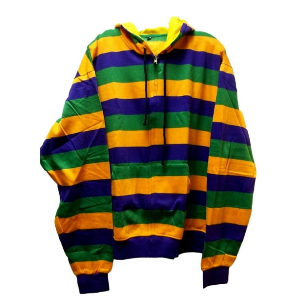 mardi gras striped hoodie