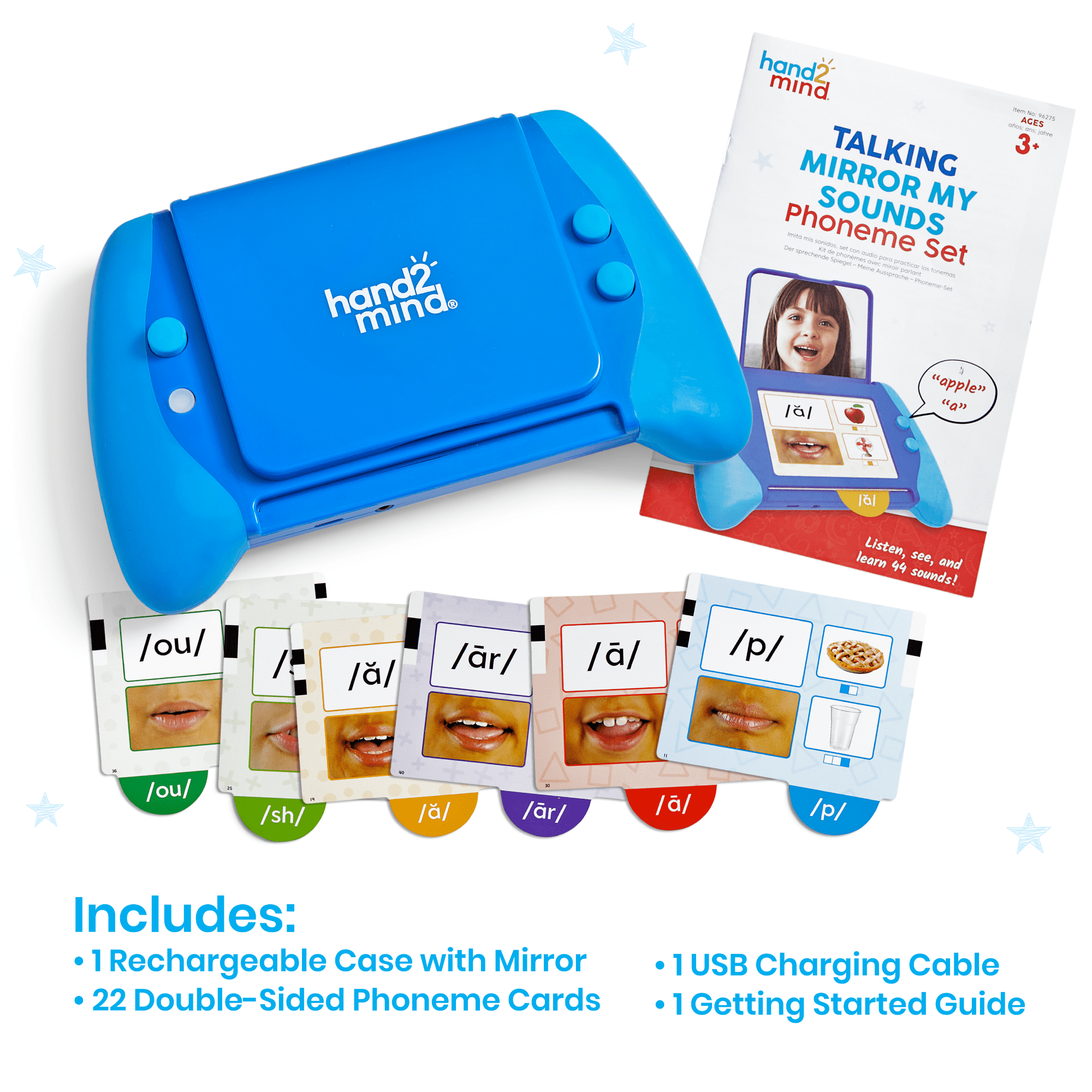 hand2mind Talking Mirror My Sounds Phoneme Set, Learning Phonemic Awareness, Phonics Games, Ages 3+