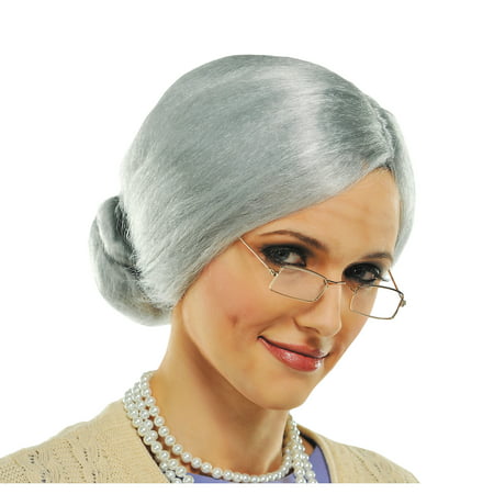 AMSCAN Grandma Wig Halloween Costume Accessories, Silver, One Size