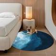 thumbnail image 2 of Navy Blue Waves Round Area Rug 3.3Ft Washable Circle Rugs for Dining Room Table, Coastal Summer Beach Ocean Non-Slip Carpet Floor Mats Indoor Outdoor Carpet Runner Aesthetic Home Decor, 2 of 8