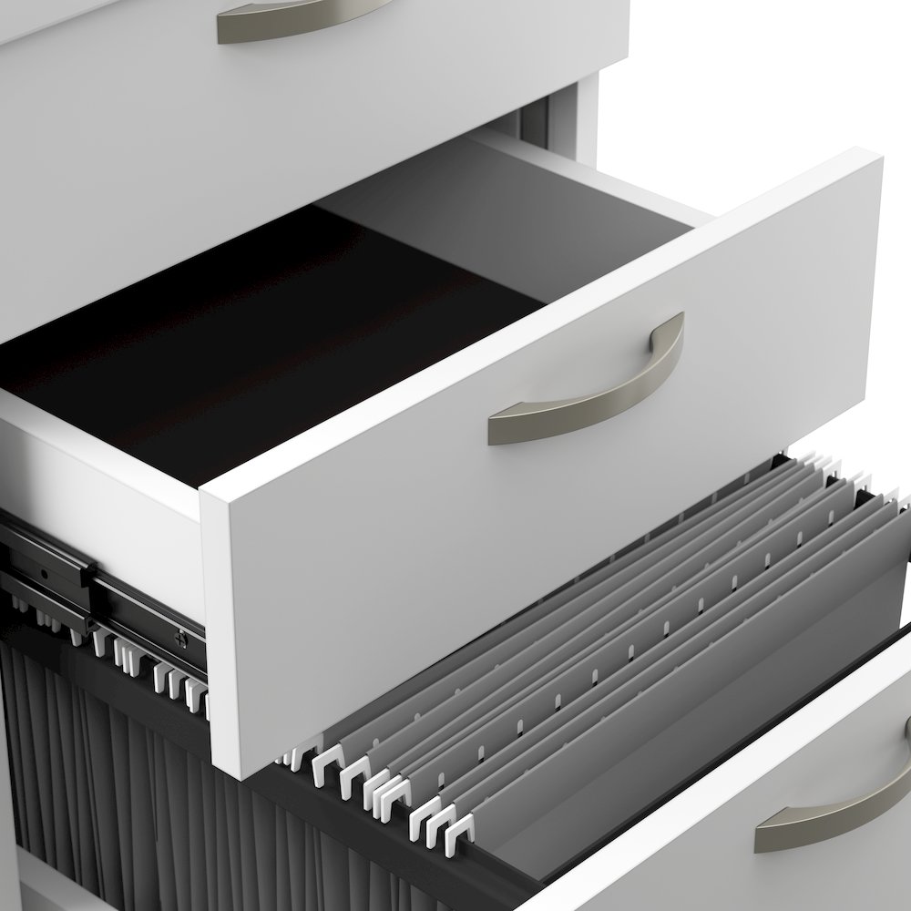Easy Office 3 Drawer Mobile File Cabinet in Pure White - Engineered Wood