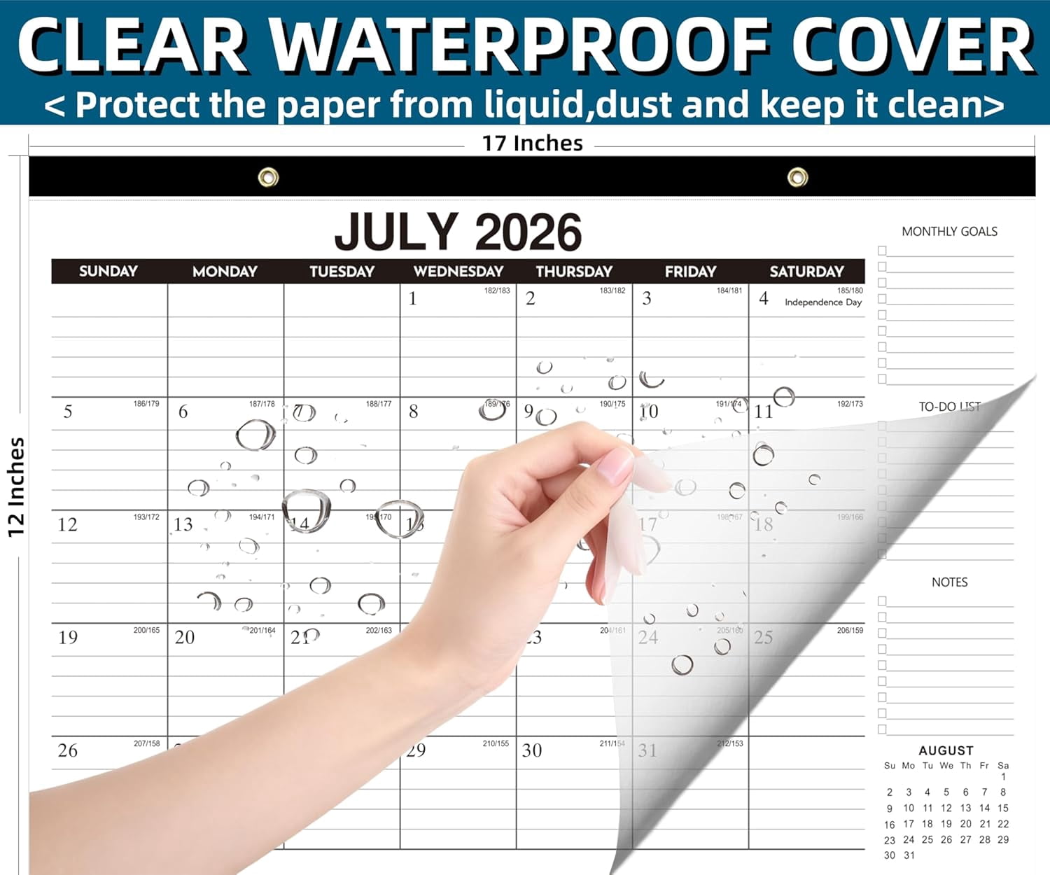 Desk Calendar 2026-2027, 21-Month Apr 2026 - Dec 2027, Large 17"x12" Desk/Wall Calendar, Ample Space, Thick Paper, Plastic Cover, Monthly Calendar 2026 Perfect for Home School & Office Organization