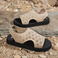 thumbnail image 6 of Women's Fashion Solid Color Mesh Breathable Anti- Open Toe Platform Sandals Lightweight Comfortable Summer Casual Slippers with Thick Sole for Beach, Pool, Daily Walking, 6 of 9