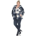 thumbnail image 4 of White Mark Women's Plaid Sherpa Shacket Jacket, 4 of 5