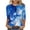 A Blue, variant on YUGYXL Fashion 3/4 Sleeve Shirts for Women Plus Size Tops Casual Crew Neck Lightweight Tshirts Ladies Tunics Fit Clothes Outdoor Blouse (S-5XL)