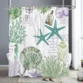 thumbnail image 4 of l Star Seashell Coral Shower Curtain Ocean Themed Shower Curtains for Bathroom Polyester Fabric Coastal Bath Curtains, 4 of 7