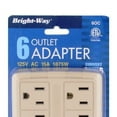 thumbnail image 5 of Bright Way Outlet Adapter Wall Tap 6 Outlet Power 125V 15 Amp White, 6 Pack, 5 of 6