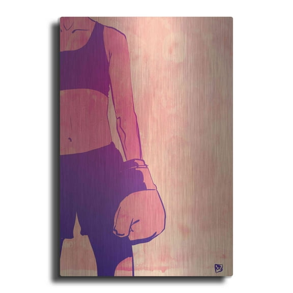 Luxe Metal Art 'Boxing Club 3' by Giuseppe Cristiano, Metal Wall Art, 12"x16"