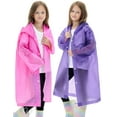 thumbnail image 1 of 2 Pack Waterproof Raincoats for Kids Reusable,EVA Rain Ponchos Emergency Rain Jacket for Children, 1 of 5