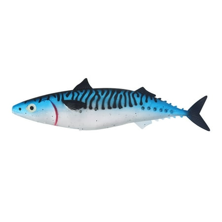 Sea Boat Fishing Lifelike Soft PVC Lure Swimbait Tackle Accessory (Blue)