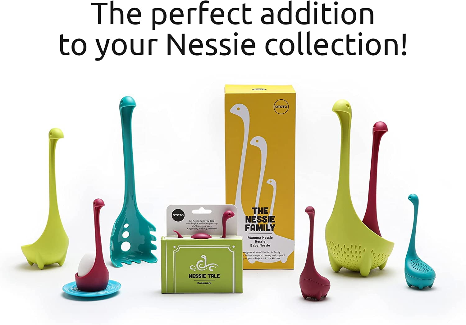 OTOTO The Nessie Family - Pack of 3 Tea Infuser, Soup Ladle, and Colander -  Cute Kitchen Accessories, Cooking Gifts, Funny Kitchen Gadgets, Kitchen