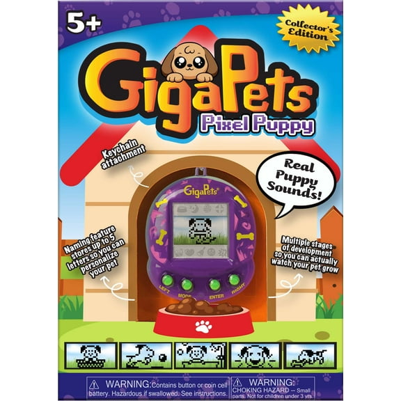 Top Secret Toys Giga Pets Puppy Virtual Pet, Purple, Product Width 2 in