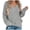 Grey, variant on Womens Oversized Off The Shoulder Tops Long Sleeve Waffle Knit Shirt Drop Shoulder Sweater Top