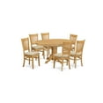 thumbnail image 2 of East West Furniture Avon 7-piece Wood Table and Dining Chairs in Oak, 2 of 9