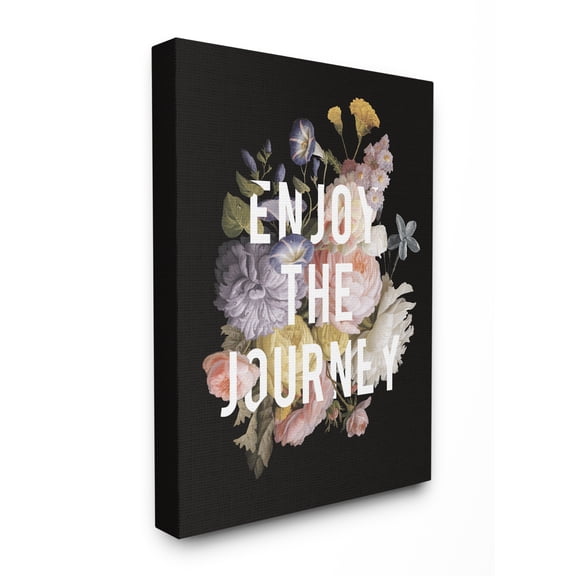 Stupell Home Décor Enjoy the Journey Flower Bouquet Inspirational Word Design Canvas Wall Art by Wild Apple Portfolio