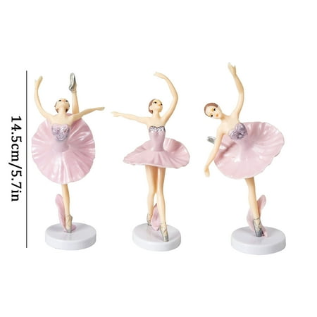 MKSJFdge 3pcs Ballet Girl Cake Topper Baking Cake Decoration Tools Sweet Girl Dessert Table Decor Decorations Birthday Ornament Vintage Ornament Set Vintage Christmas Ornament Ta