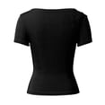 thumbnail image 5 of DHFJKG Cowl Neck T Shirts For Women Short Sleeve Slim Fit Basic Tee Casual Comfortable Summer Top Daily Wear Trendy Tops, 5 of 5