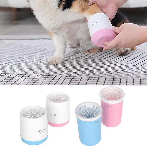 Vaso para lavar las patas de mascotas, vaso limpiador de patas de perro, vaso limpiador de patas de silicona portátil, taza limpiadora de patas para cachorros, rosa M