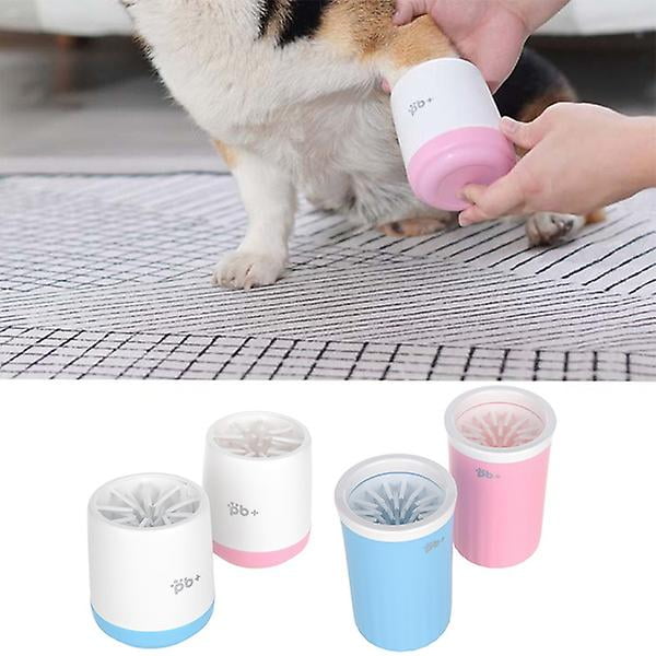 Vaso para lavar las patas de mascotas, vaso limpiador de patas de perro, vaso limpiador de patas de silicona portátil, taza limpiadora de patas para cachorros, rosa M