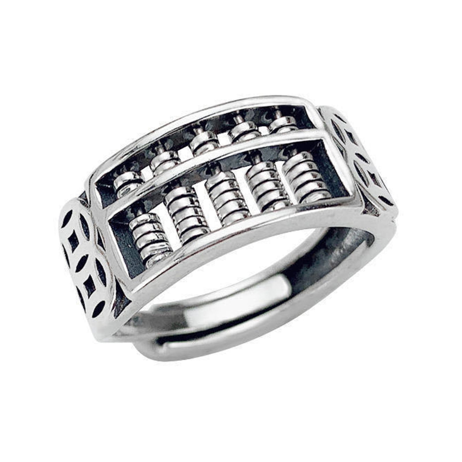 Laboratorium Ook Nationaal OOKWE Vintage Thumb Ring Creative Spins Abacus Ring Matching Ring Metal  Gentlemen Ladies Ring Spinner Beads Jewelry Gifts - Walmart.com