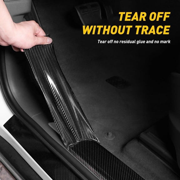 5M Car Door Sill Scuff Cover Sticker Antiscratch Carbon Fiber Strip 5Cm*5M