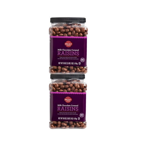 2 Pack | Wellsley Farms Milk Chocolate Covered Raisins, 50 oz.