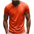 thumbnail image 2 of pstuiky camiseta de hombre, Camisa informal vintage con botones y cuello redondo y manga corta para hombre camisas casuales para hombre xxxl, 2 of 9
