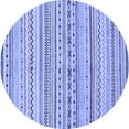 thumbnail image 1 of Ahgly Company Machine Washable Indoor Round Abstract Blue Modern Area Rugs, 3' Round, 1 of 4