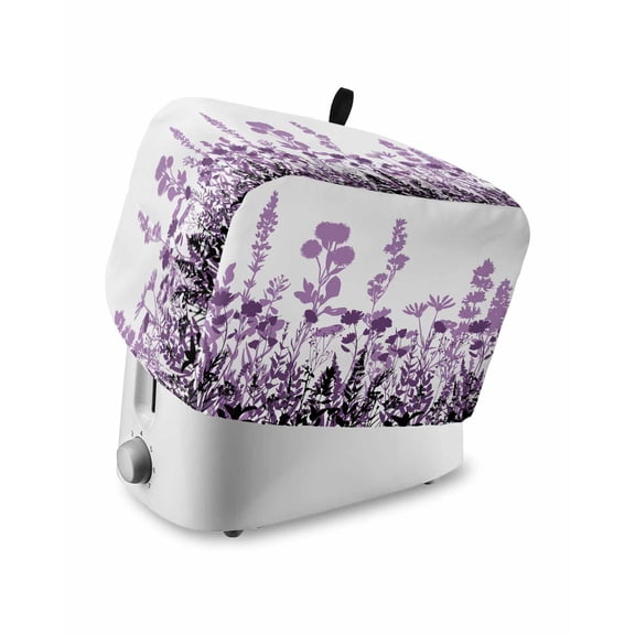 Toaster Cover 4 Slice Purple Herb Toaster Oven Cover with Pockets Floral Leaves Plant Dustproof Bakeware Protector Small Kitchen Appliance Dust Covers and Fingerprint Protection