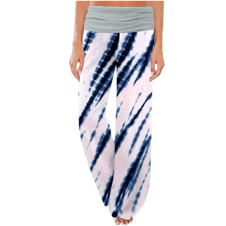

oieyuz Pajama Pants for Women Stylish Printed Elastic Wasited Pants Wide Leg Lounge Pants