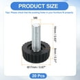 thumbnail image 2 of 20Pack M6 Thread Furniture Feet Levelers, 17x16 Adjustable Leveling Table Feet, Screw on Furniture Glide Leveling for Chair Stool Legs, Black, 2 of 6