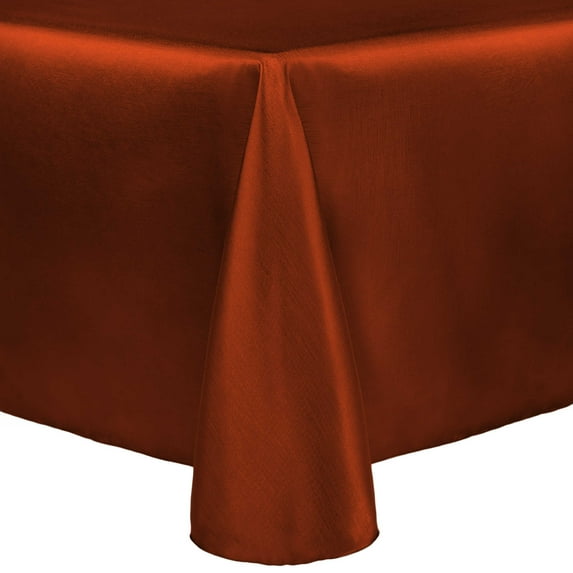 Ultimate Textile Reversible Shantung Satin - Majestic 60 x 120-Inch Oval Tablecloth Burnt Orange