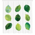 thumbnail image 2 of Ambesonne Sage Shower Curtain, Watercolor Fresh Foliage, 69"Wx84"L, Green White, 2 of 2
