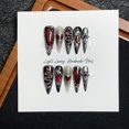 thumbnail image 2 of Long pointed new fashionable versatile red cat's eye snake year European and American dark goth color matching pure hand-worn armor, 2 of 7