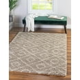 thumbnail image 4 of Unique Loom Trellis Shag Collection Area Rug - Ruth (4' x 6' Rectangle Light Brown/Ivory), 4 of 11