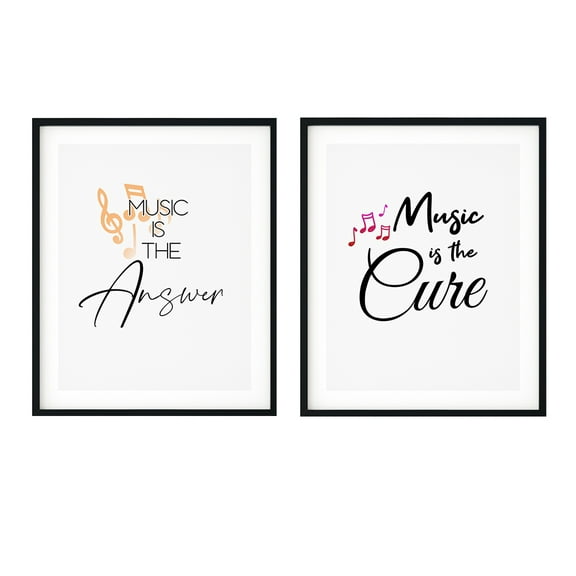 Designs ByLITA Music Lover 11 x 14" Wall Art UNFRAMED Print (2 Pack)