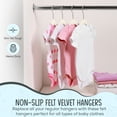 thumbnail image 6 of Techzoo Premium Baby Velvet Hangers 30 Pack – 11.8" Non Slip Felt Cloth Hangers for Closet – Ultra Slim, Space Saving Baby Clothes Hangers with 360° Swivel Hook Infant Hangers – Ivory, 6 of 7