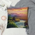thumbnail image 2 of Orinice Sunset Mountains River Graphic Decorative Throw Pillow Cover for Home Living Room Sofa, Square 1PC 24x24in, 2 of 5