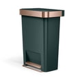 thumbnail image 3 of simplehuman 12 gal Plastic Rectangular Kitchen Step Trash Can With Liner Pocket, Hunter, 3 of 8