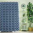 thumbnail image 2 of Shower Curtain, Moroccan Classic Navy Blue Lattice Waterproof Shower Curtain Set with Hooks for Bathroom Showers,Stalls and Bathtubs,60x72In Geometric Tile Plaid, 2 of 9