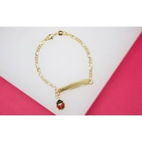 Gold Filled Dangle Lady Bug Charm Bracelet With Plate (XX15)