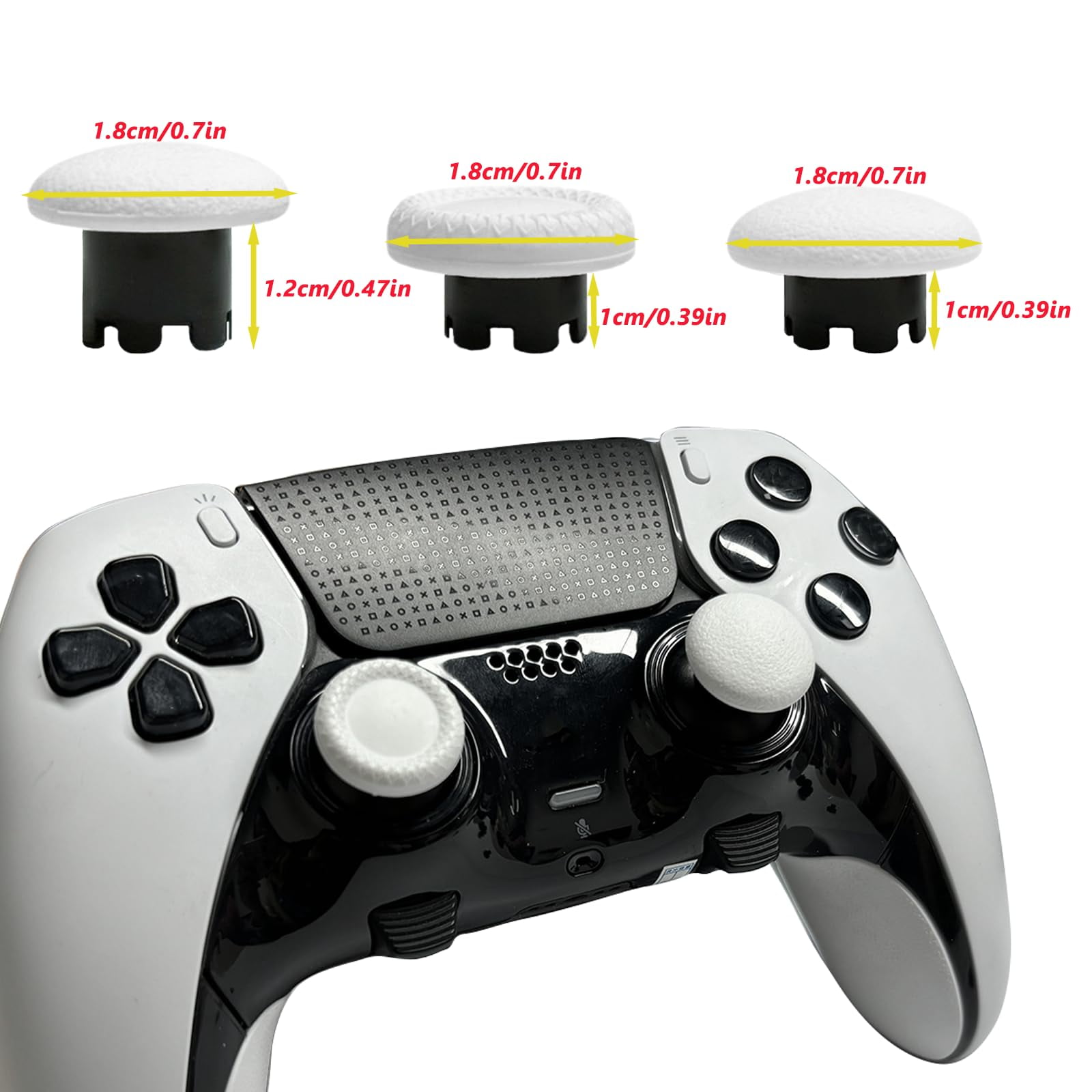 10-in-1 Metal Thumbsticks Replacement for PS5 Dualsense Edge Controller,4 Metallic Back Paddles Triggers Buttons Repair Parts for PS5 Edge Controller with 6 Analog Joysticks(Black)