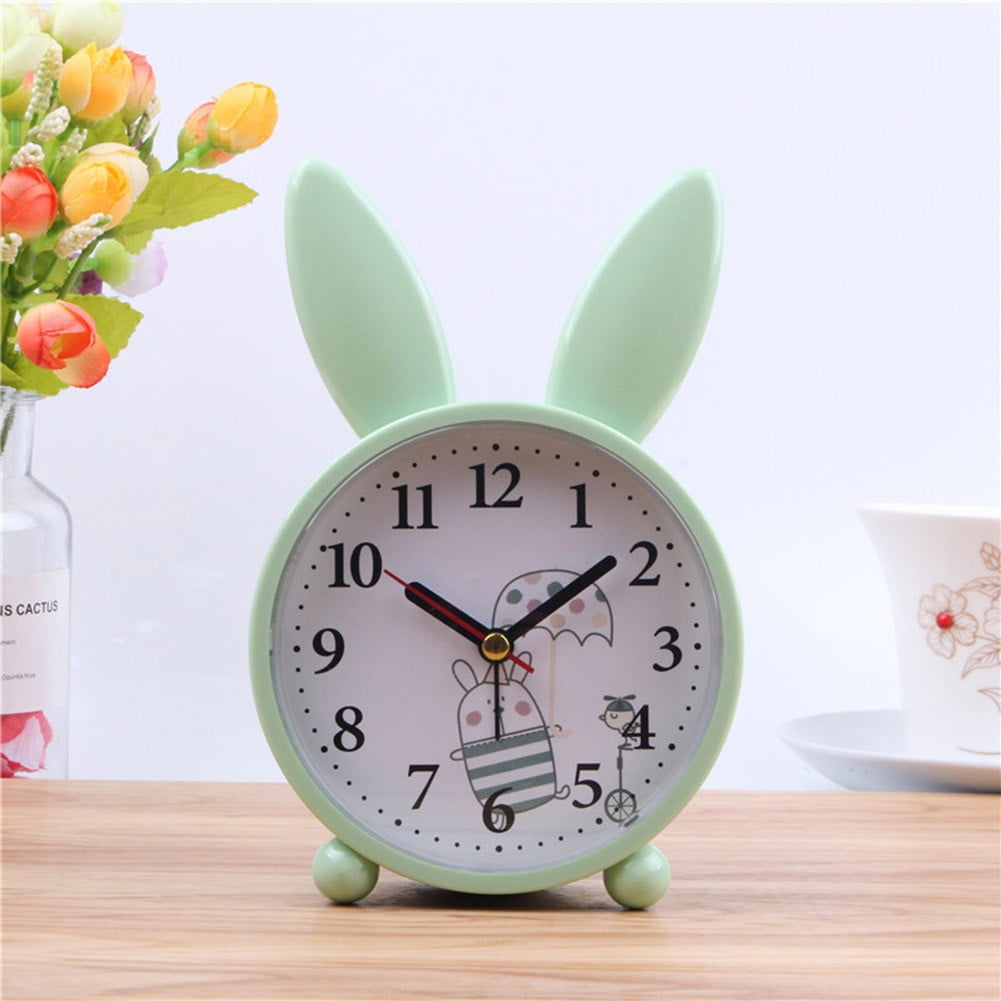 Fancy Bedside Small Silent No Tick Alarm Clock Quartz Battery Operated