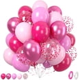 thumbnail image 1 of Yanonmyfd 60PC Rainbow Balloons Set, Colorful Balloons, 12 Inch Bright Color Yellow Orange Hot Pink Teal Blue Confetti Balloon Helium for Rainbow Wedding Day Birthday Party decorations,Hot Pink, 1 of 30
