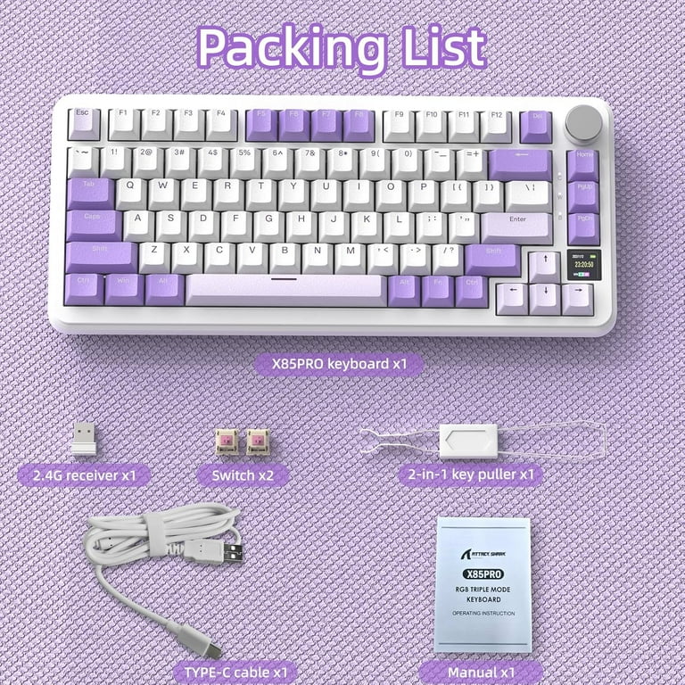 ATTACK SHARK X85PRO Gasket Mechanical Keyboard, 75% Wireless