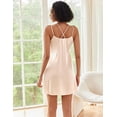 thumbnail image 3 of EKOUAER Women's Satin Chemise Babydoll Lingerie Women Lingerie 2 Pack Sleeveless Nightgown Sexy Full Slips Sleepwear, 3 of 6