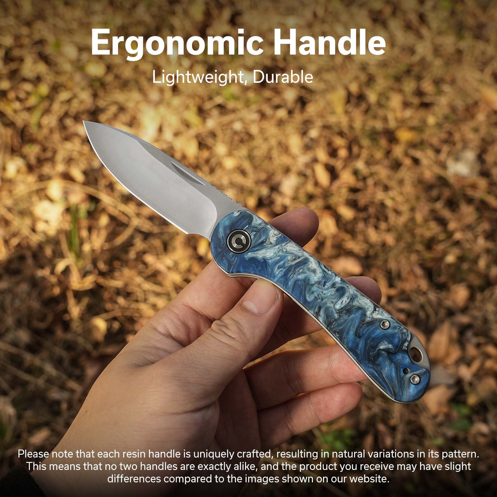 CIVIVI Elementum Slip Joint Pocket Knife, Folding Knife with 2.96" Swedish 14C28N Blade Resin Handle C18062AJ-4
