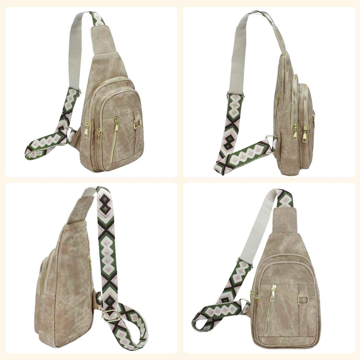 Small Sling Bag For Women，Casual Crossbody Sling PU Leather Bags，Anti-Theft Crossbody Bags，Sling Purses for Travel