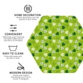thumbnail image 4 of Lsque St. Patrick's day Pattern 4" Drink Coasters Set of 6, Leather Absorbent Coasters, Table Coaster Set Decorative Coffee Cup Coasters Housewarming Gift,Hexagon, 4 of 7